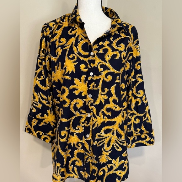 Chicos 3/4 Sleeve Filigree Design Blouse - Picture 5 of 10